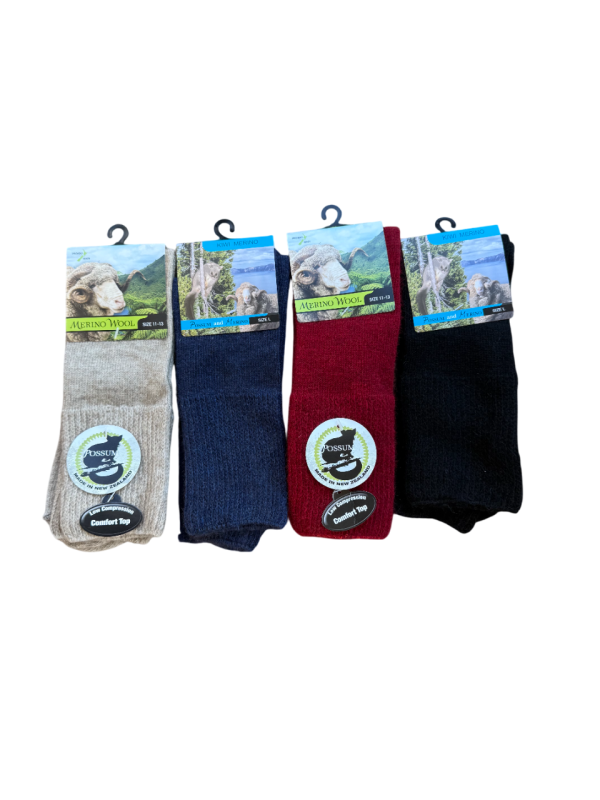 Dress Possum and Merino socks with Comfort Top