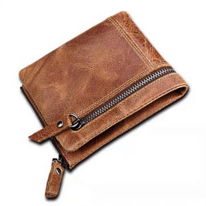Leather wallet with RFID protection