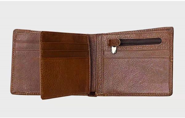 Genuine Leather Wallet (Double Stitched and RFID) - Dark Brown - 4