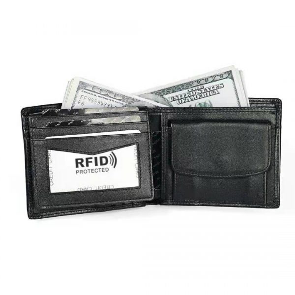Genuine Leather Wallet (Double Stitched and RFID) - Dark Brown - 12