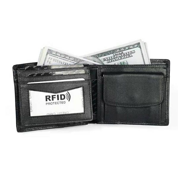 Double stitch Genuine leather wallet