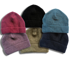 Possum and Merino Ribbed Beanies (Kiwi Down)